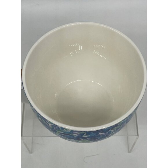 Lilly Pulitzer Ceramic Coffee Mug With Blue Floral Pattern & Gold Handle - Picture 5 of 9